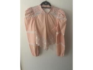 LoveShackFancy XL Designer Pink Hankerchief Top